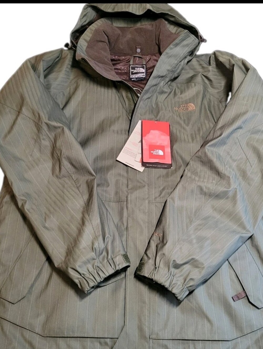 Rare NWT 2008 The North Face Cryptic Numbskull Jacket Mens Large Green Pinstripe